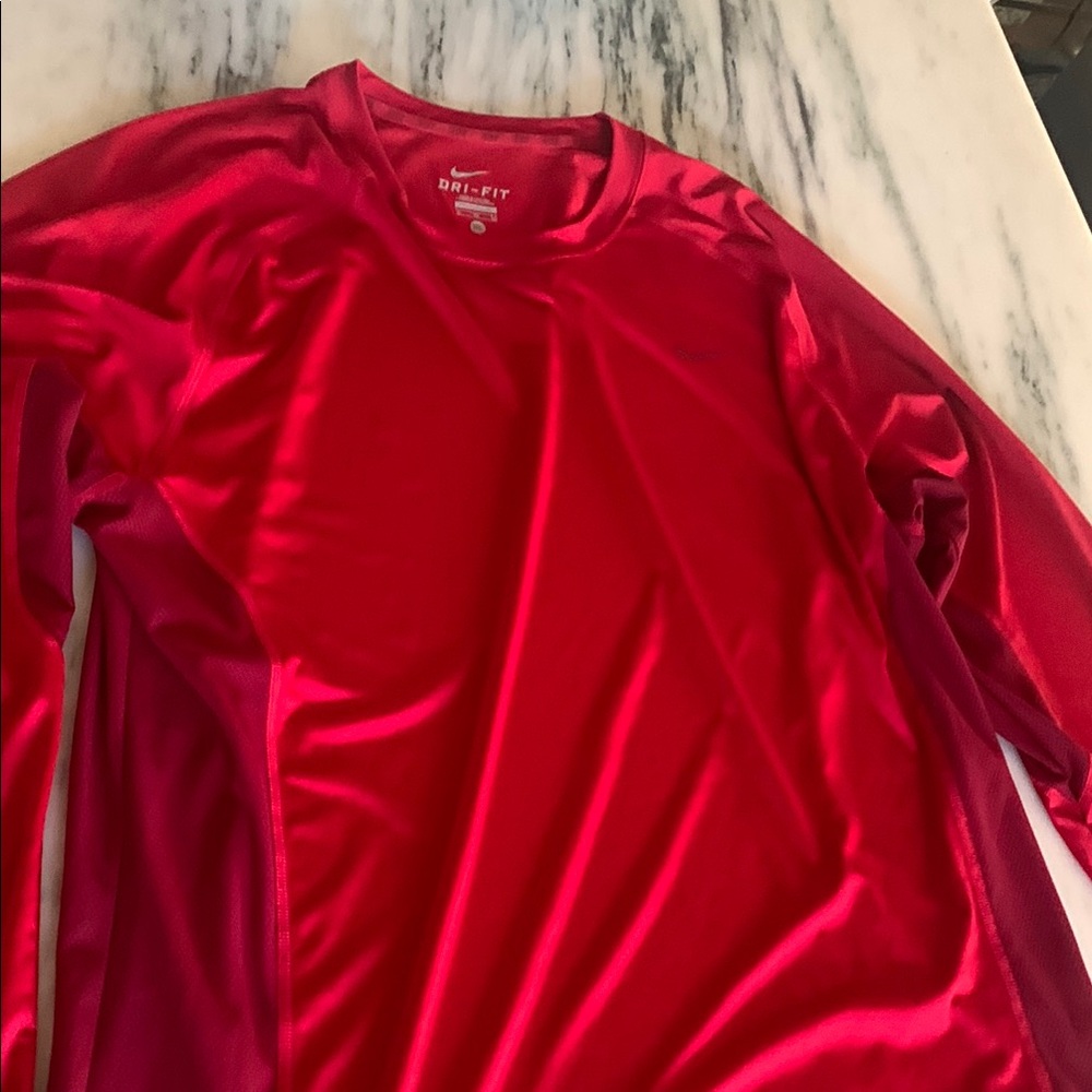 Nike Red Dri-FIT Long Sleeve Shirt